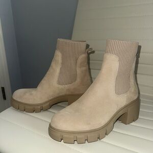 Steve Madden Beige Ankle Booties